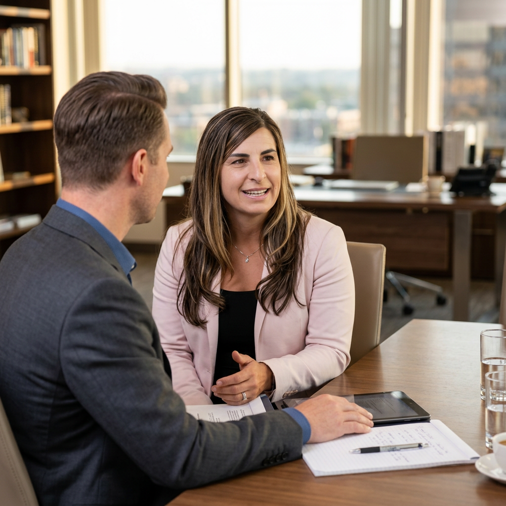 Tonya S. Holmstrom, CPA, meeting with a client